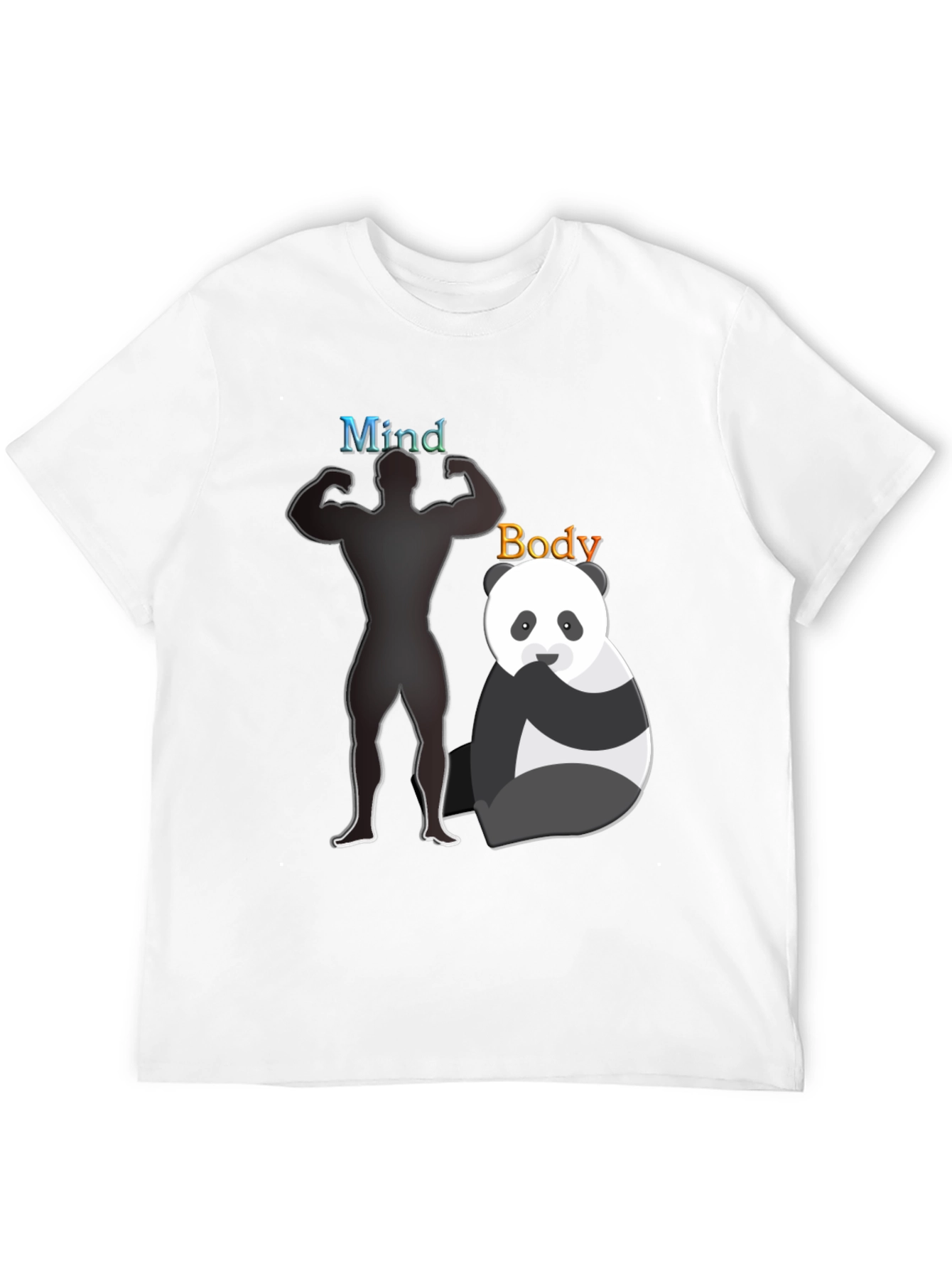 Mind and Body T-Shirt - Panda and Gym Design