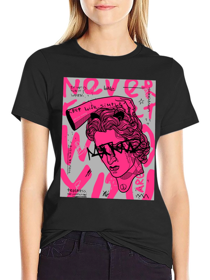 Edgy Graphic Print Mens Black T-Shirt