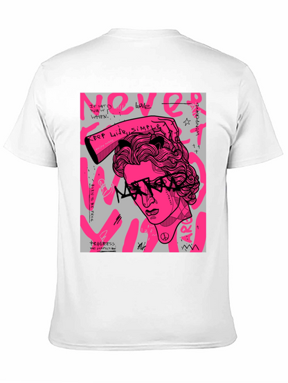 Edgy Graphic Print Mens Black T-Shirt