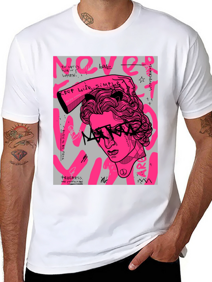 Edgy Graphic Print Mens Black T-Shirt