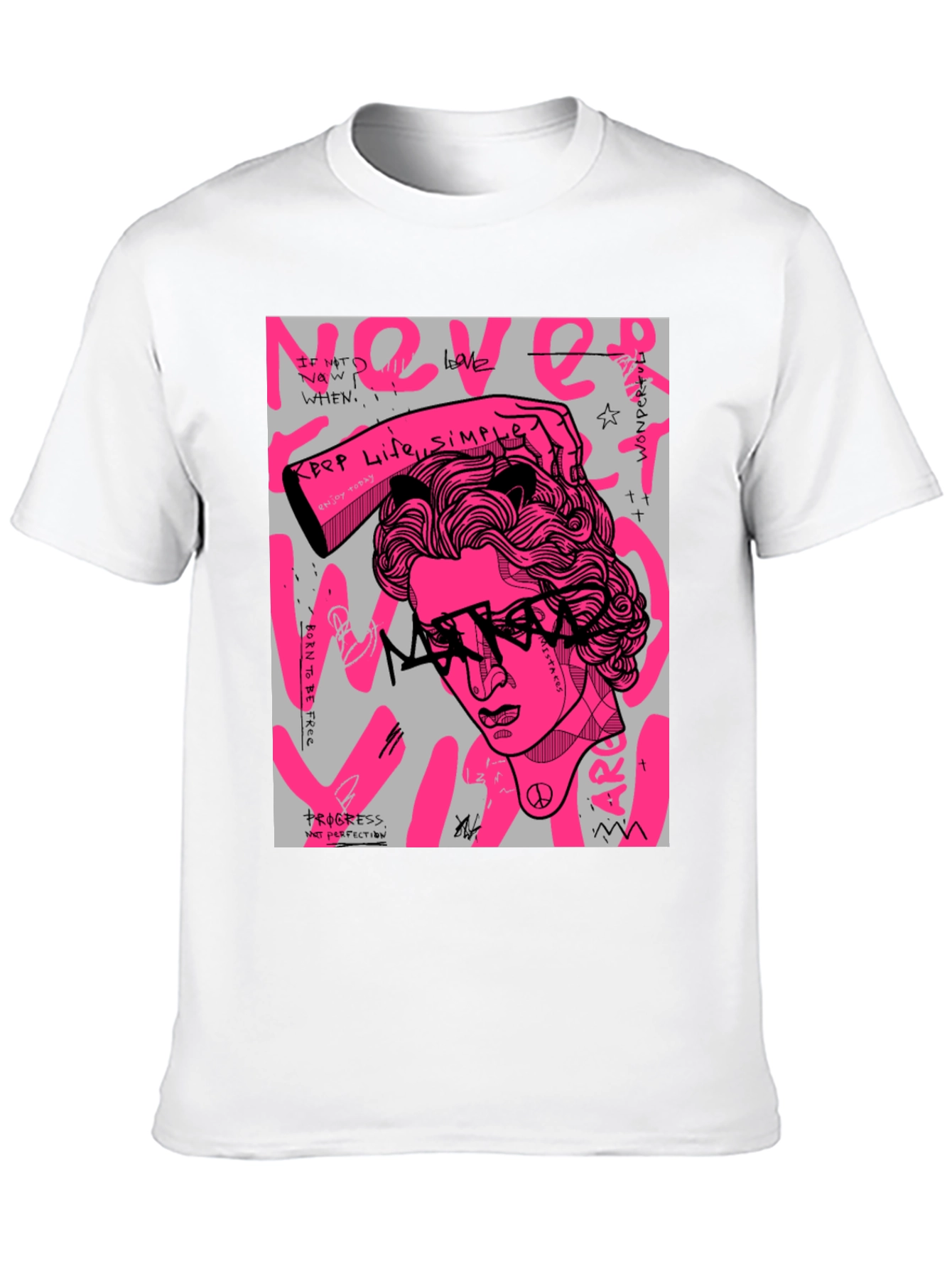 Edgy Graphic Print Mens Black T-Shirt
