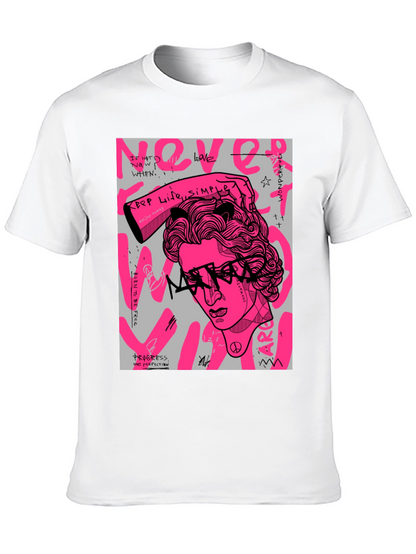 Edgy Graphic Print Mens Black T-Shirt