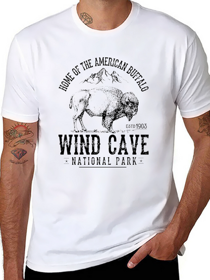 Wind Cave National Park Buffalo Black T-Shirt