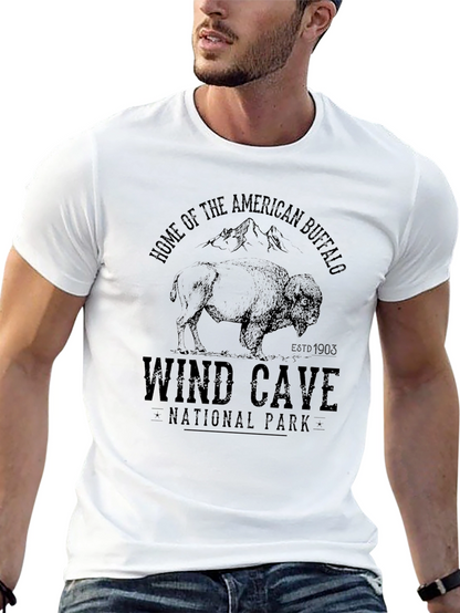 Wind Cave National Park Buffalo Black T-Shirt
