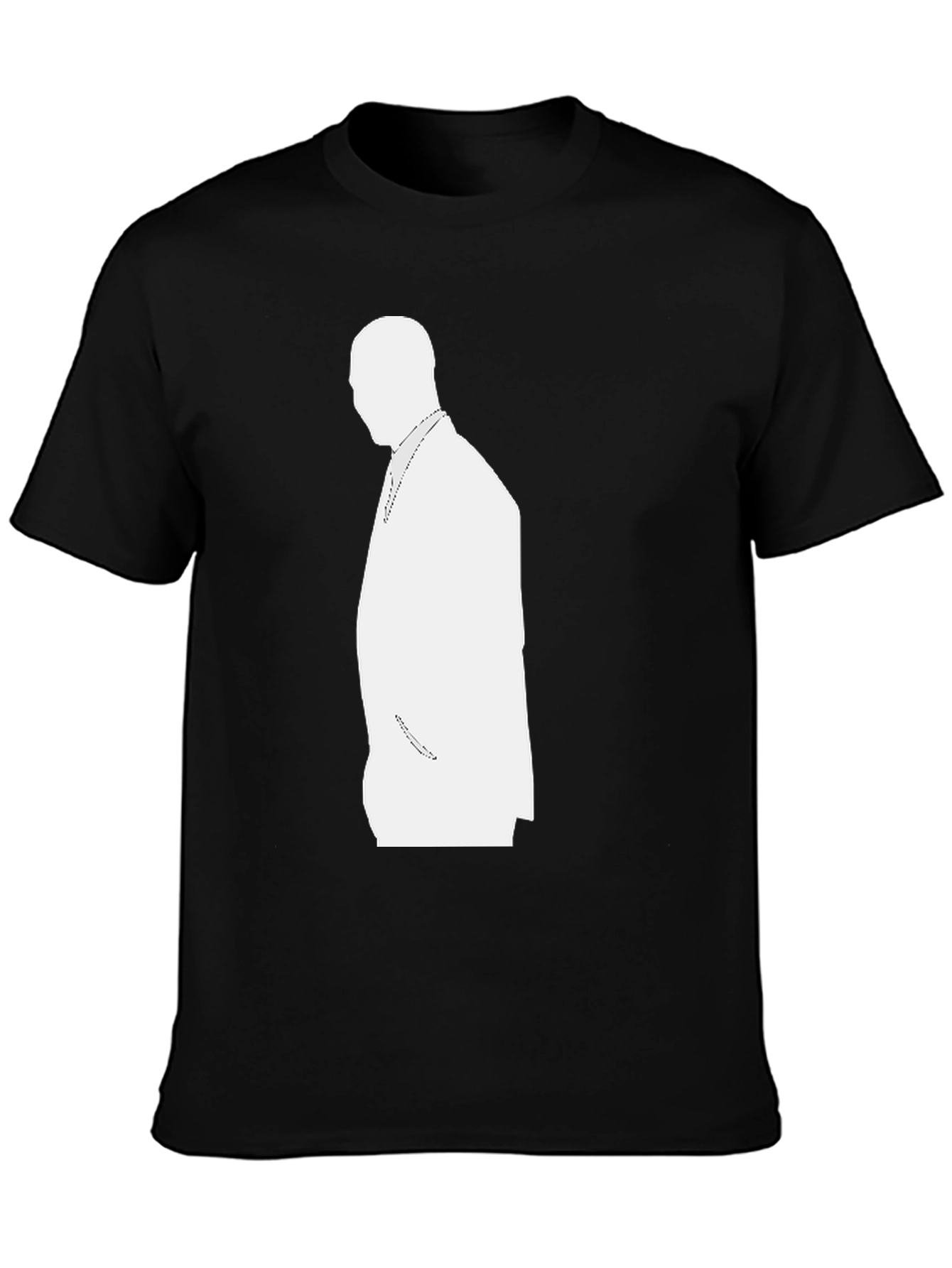 Mens Black T-Shirt with White Silhouette Design