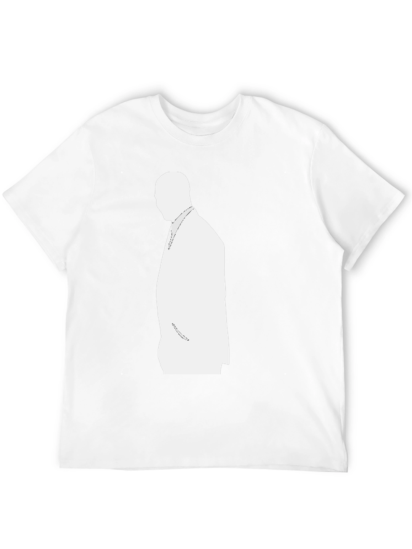Mens Black T-Shirt with White Silhouette Design