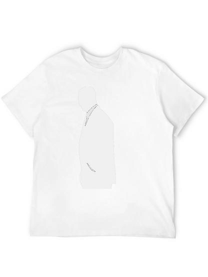 Mens Black T-Shirt with White Silhouette Design