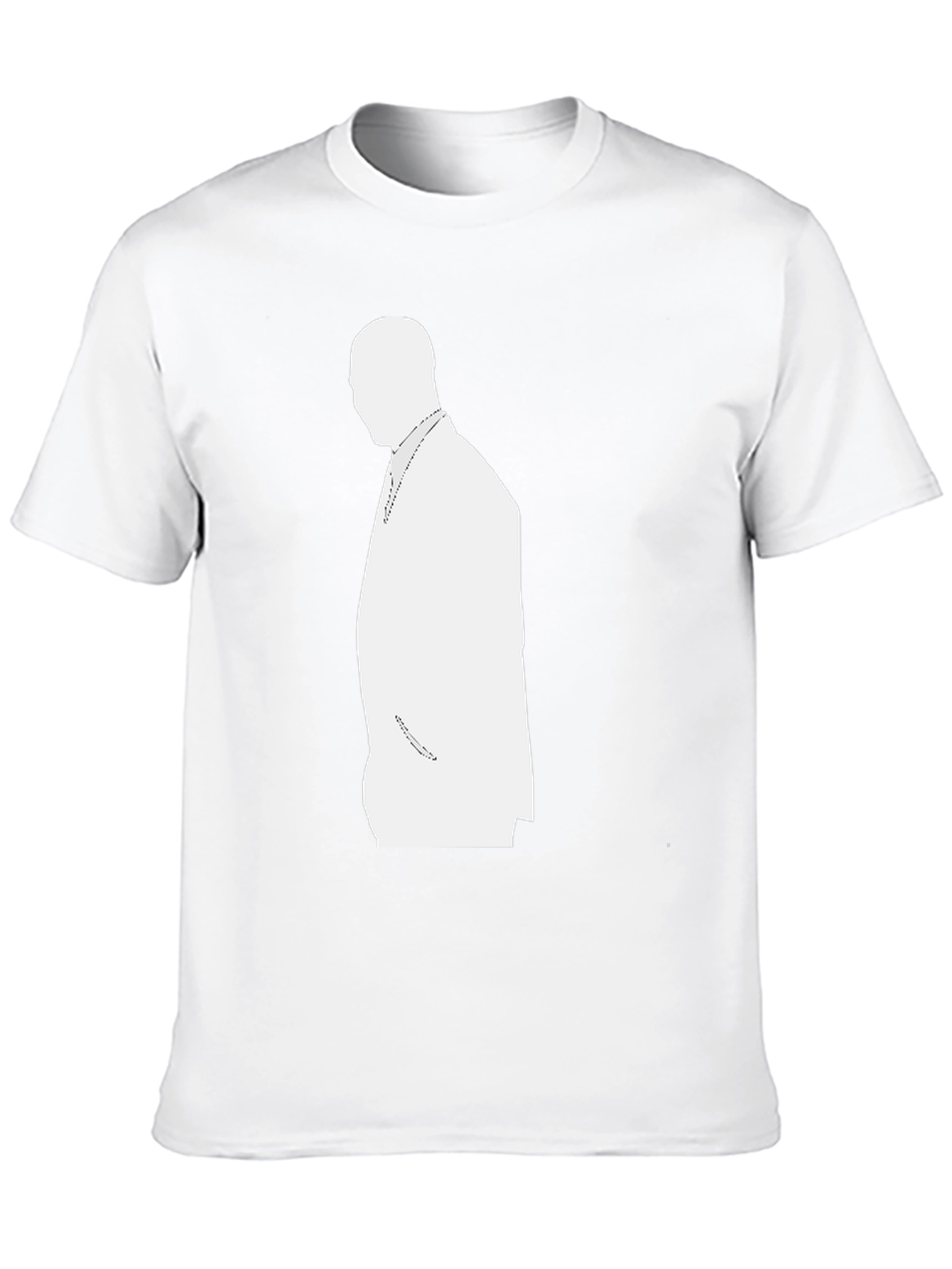 Mens Black T-Shirt with White Silhouette Design