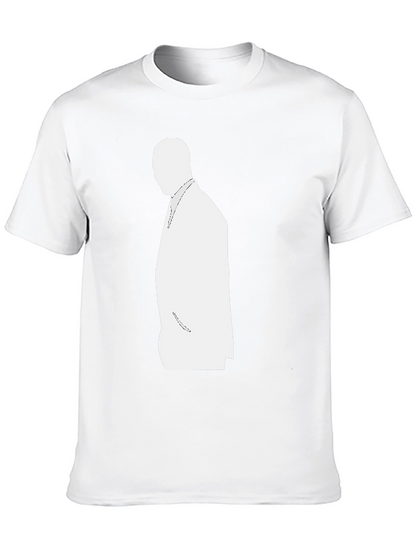 Mens Black T-Shirt with White Silhouette Design