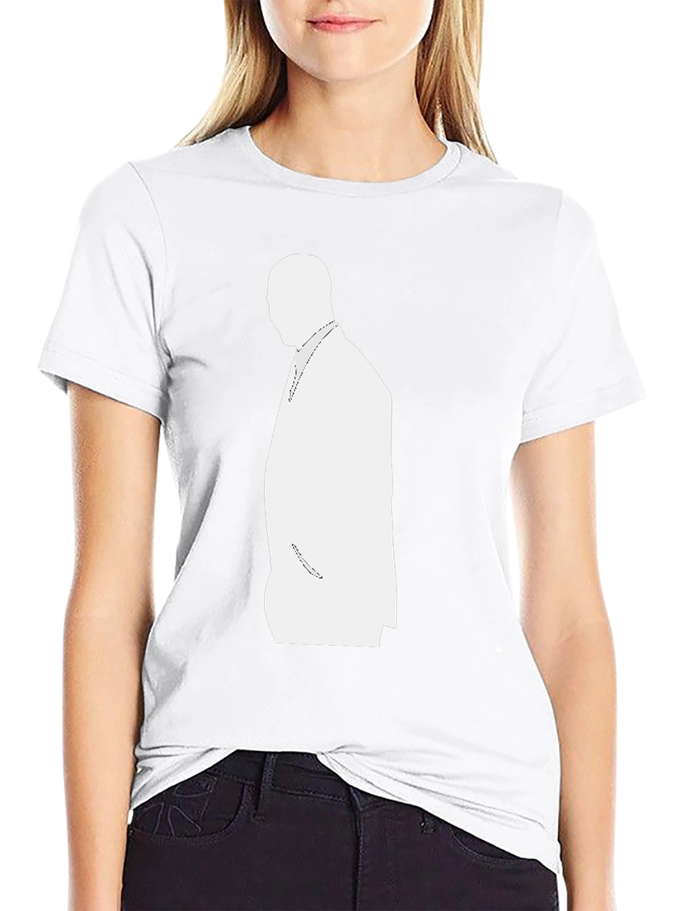 Mens Black T-Shirt with White Silhouette Design