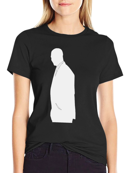 Mens Black T-Shirt with White Silhouette Design