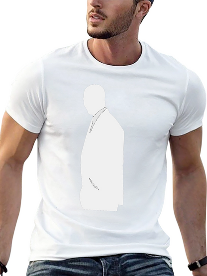 Mens Black T-Shirt with White Silhouette Design