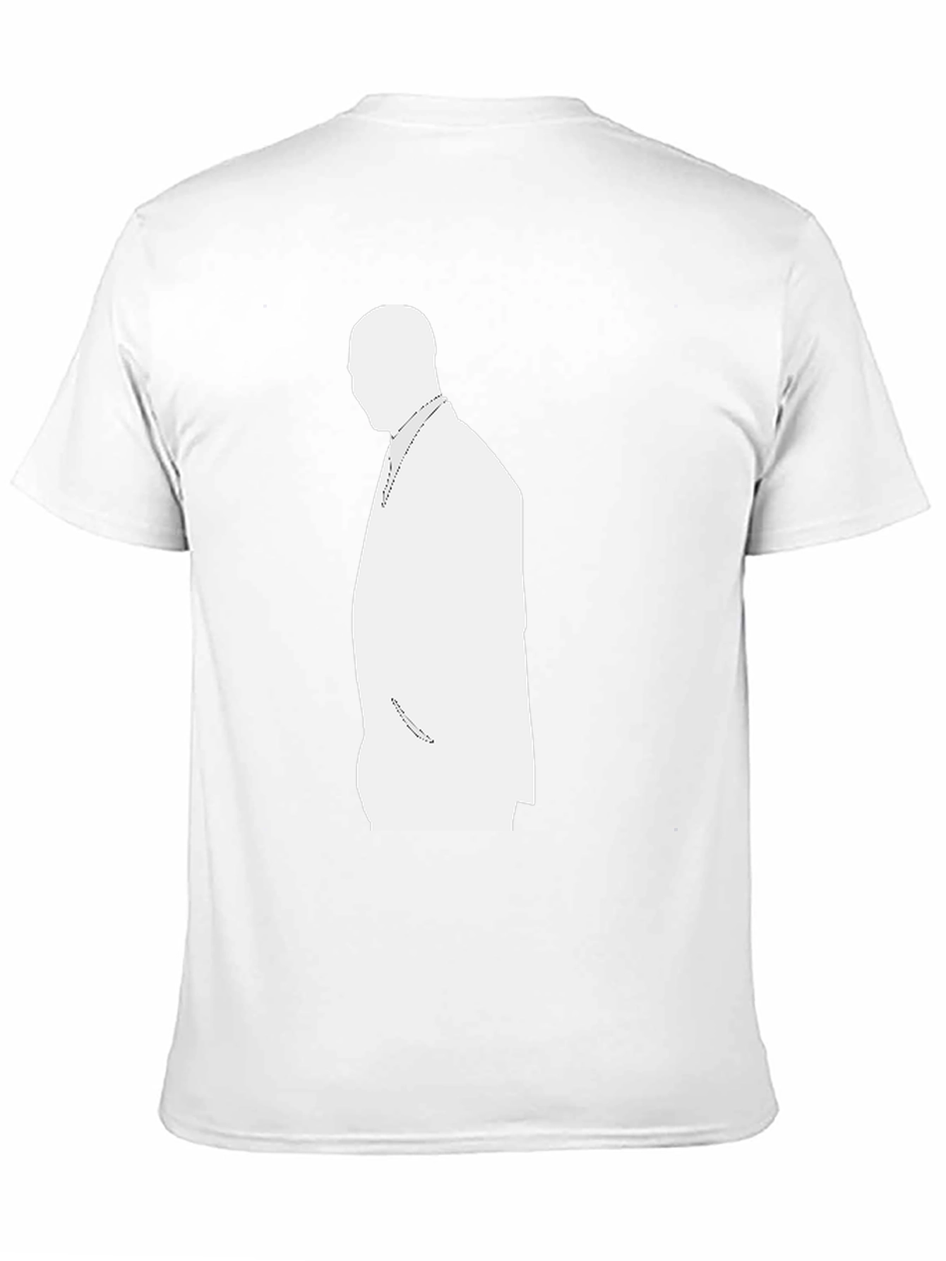 Mens Black T-Shirt with White Silhouette Design