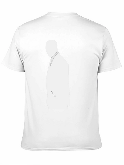 Mens Black T-Shirt with White Silhouette Design