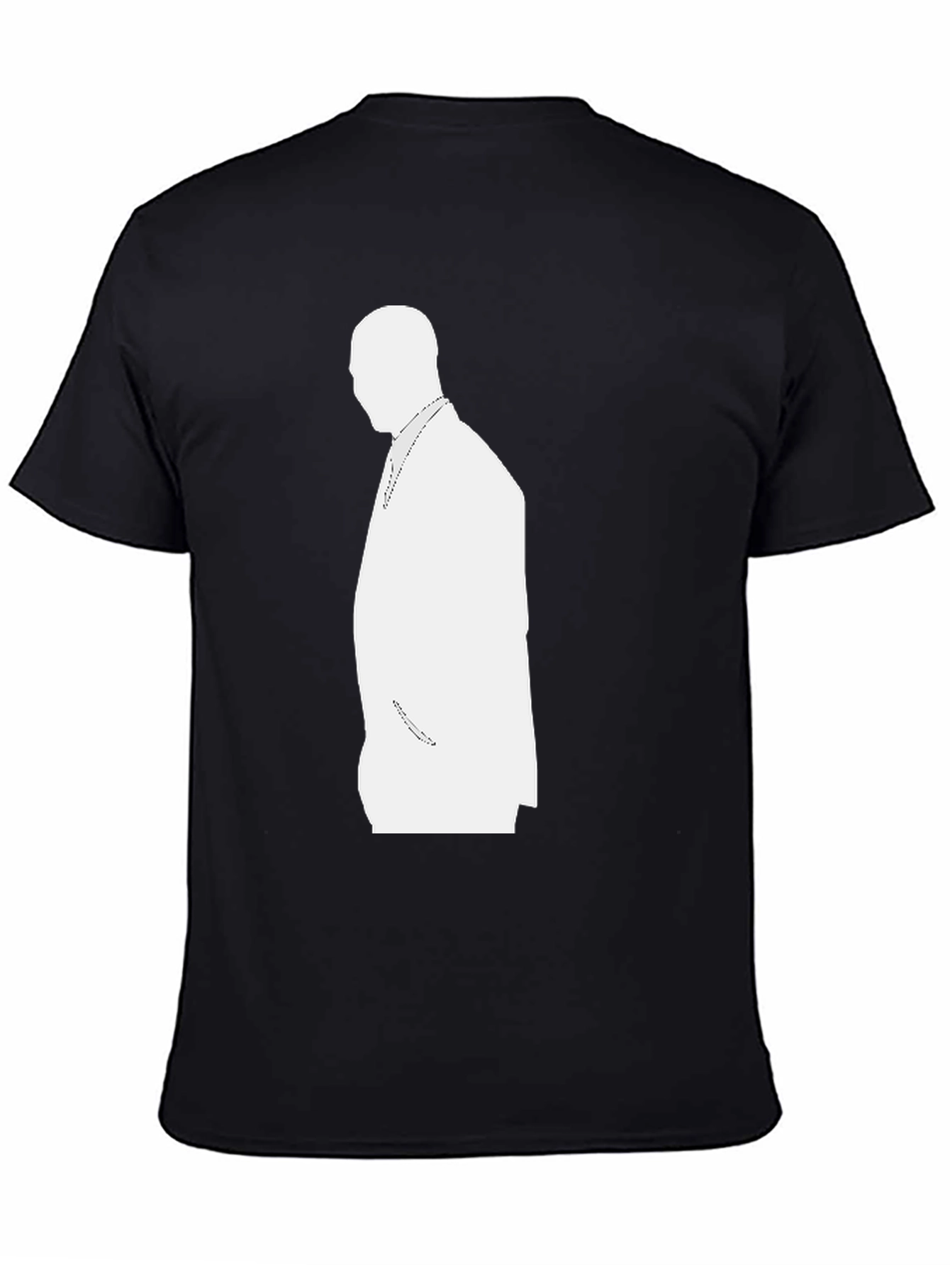 Mens Black T-Shirt with White Silhouette Design