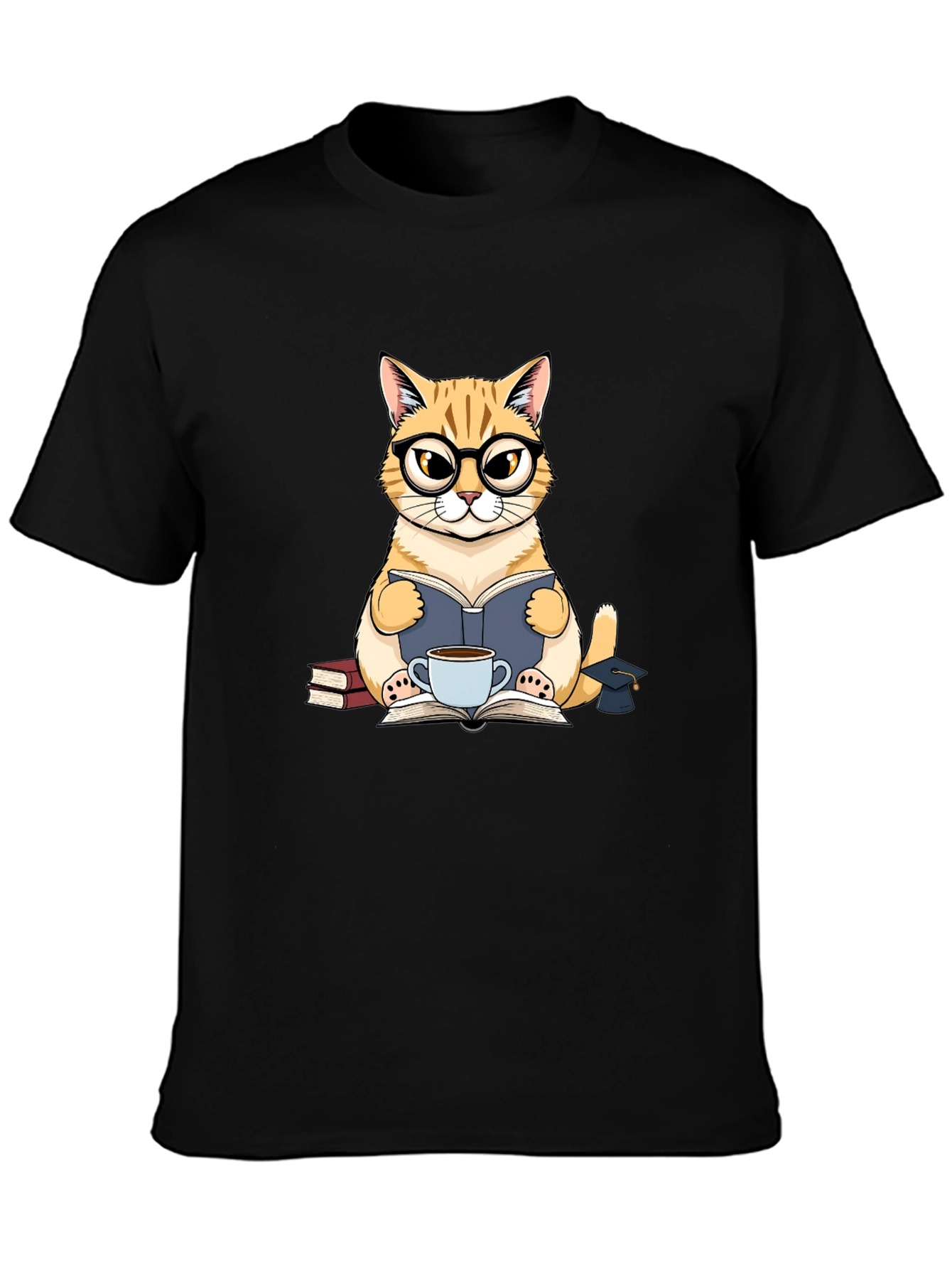 Cat Lover T-Shirt - Bookish Feline Design