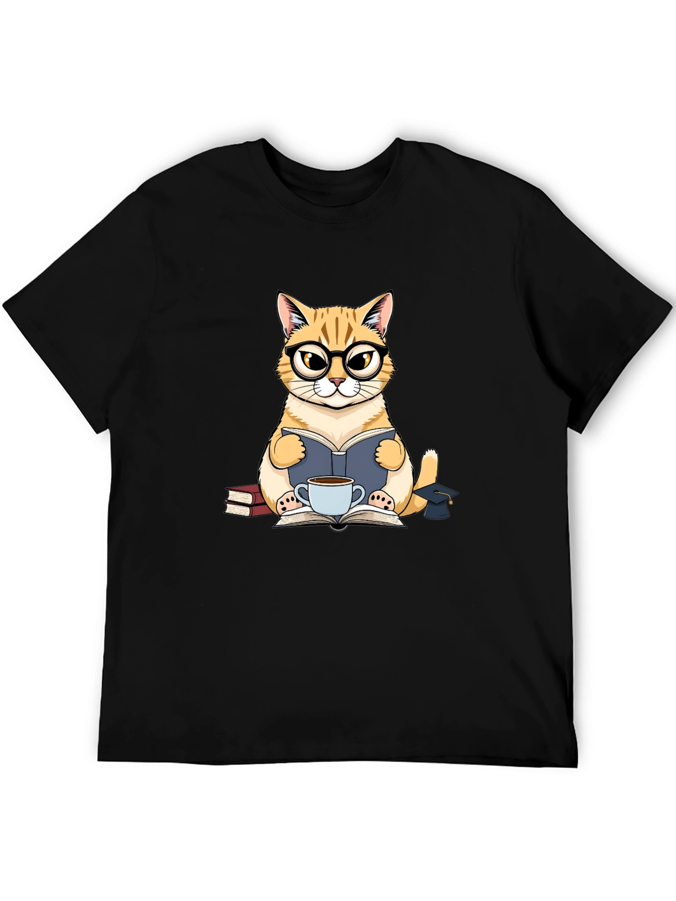 Cat Lover T-Shirt - Bookish Feline Design