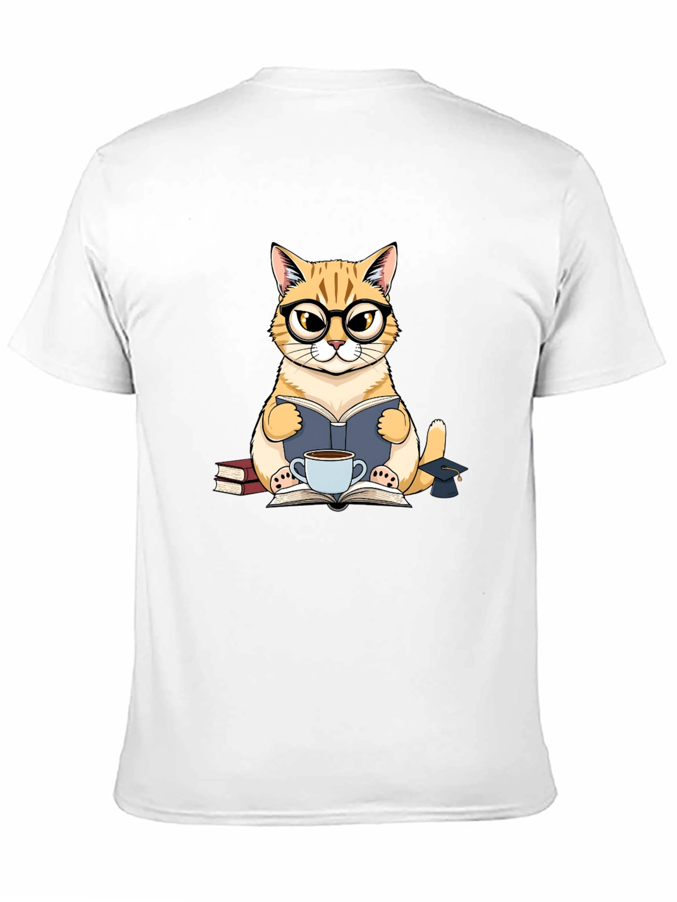 Cat Lover T-Shirt - Bookish Feline Design