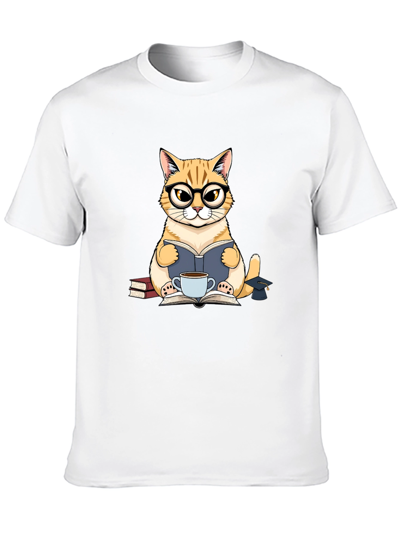 Cat Lover T-Shirt - Bookish Feline Design
