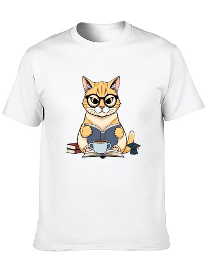 Cat Lover T-Shirt - Bookish Feline Design