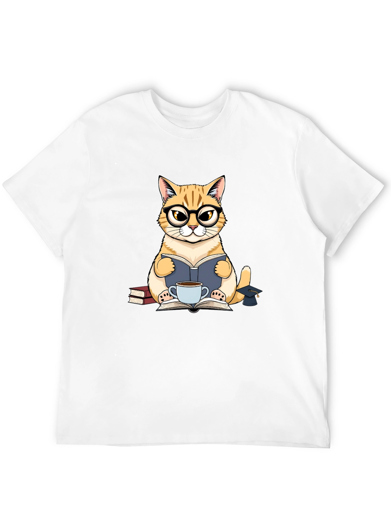 Cat Lover T-Shirt - Bookish Feline Design