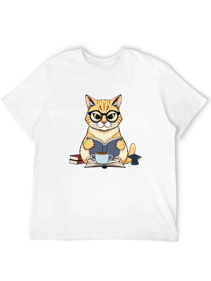 Cat Lover T-Shirt - Bookish Feline Design