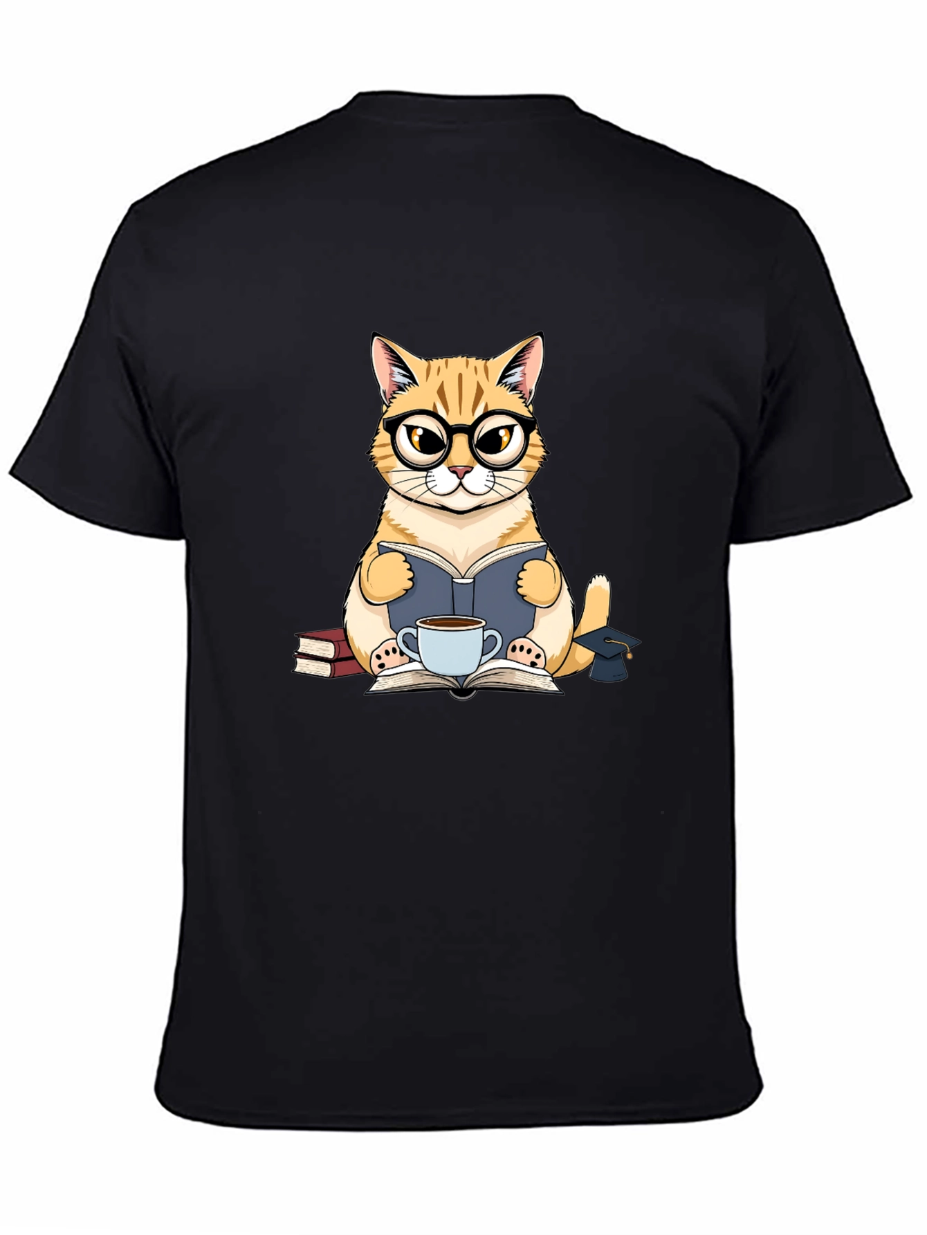 Cat Lover T-Shirt - Bookish Feline Design