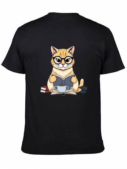 Cat Lover T-Shirt - Bookish Feline Design