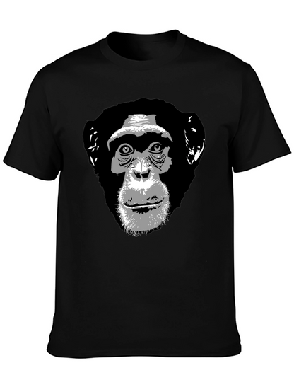 Chimpanzee Graphic Print Black T-Shirt