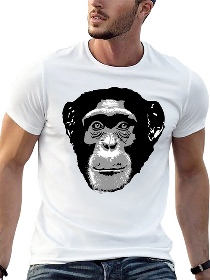 Chimpanzee Graphic Print Black T-Shirt
