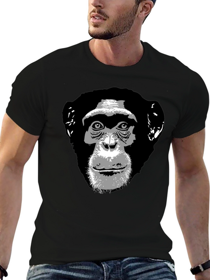 Chimpanzee Graphic Print Black T-Shirt