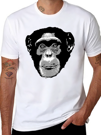 Chimpanzee Graphic Print Black T-Shirt