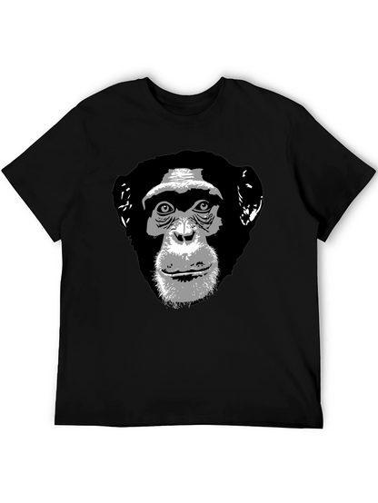 Chimpanzee Graphic Print Black T-Shirt