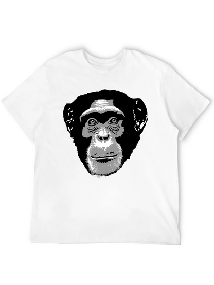 Chimpanzee Graphic Print Black T-Shirt