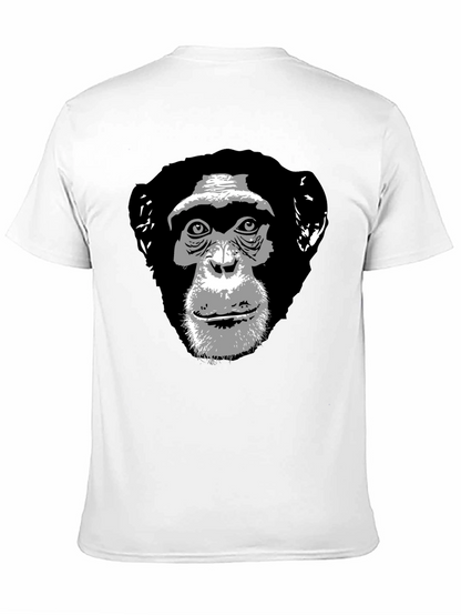 Chimpanzee Graphic Print Black T-Shirt