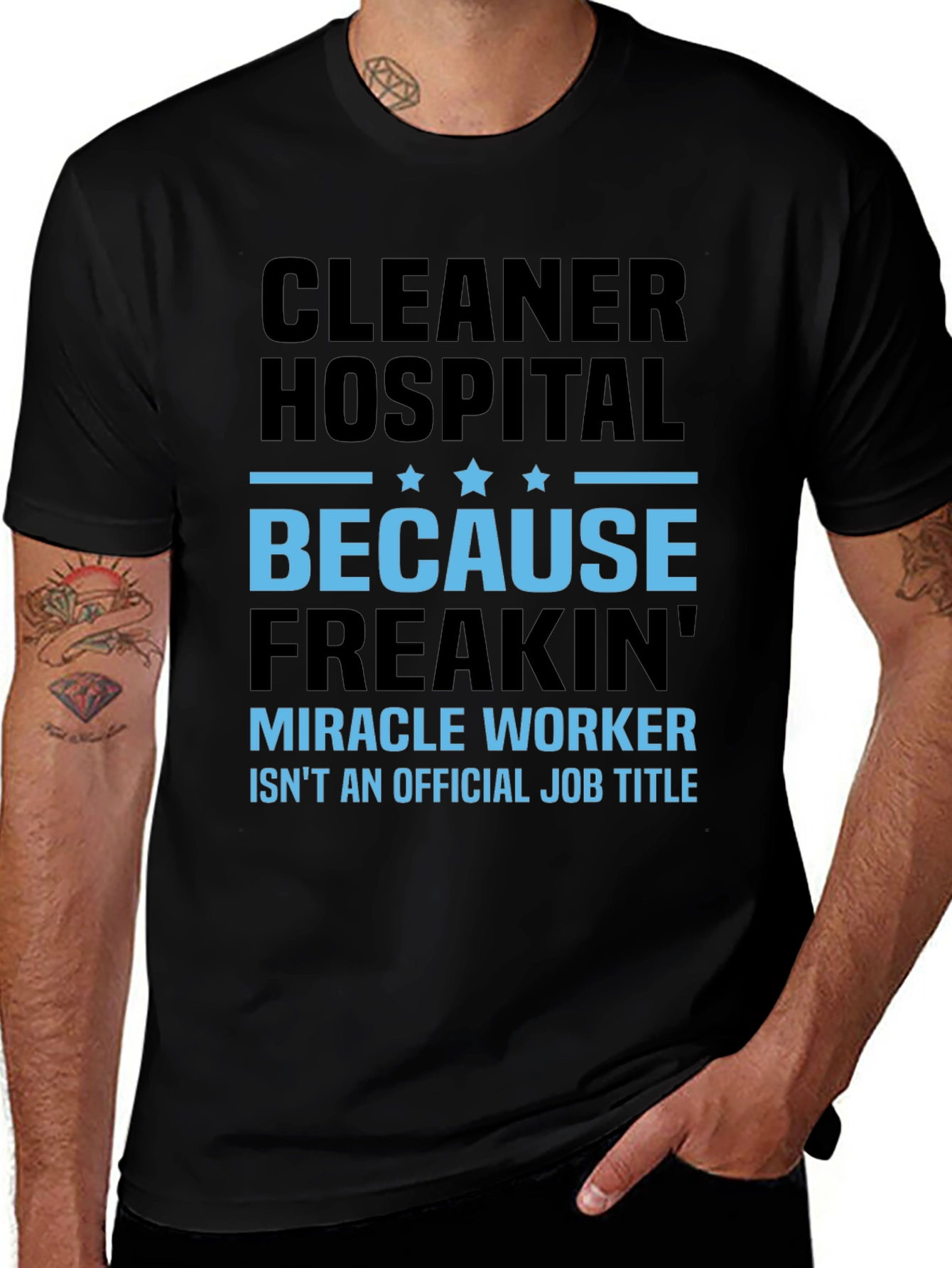 Cleaner Hospital Miracle Worker Job Title T-Shirt