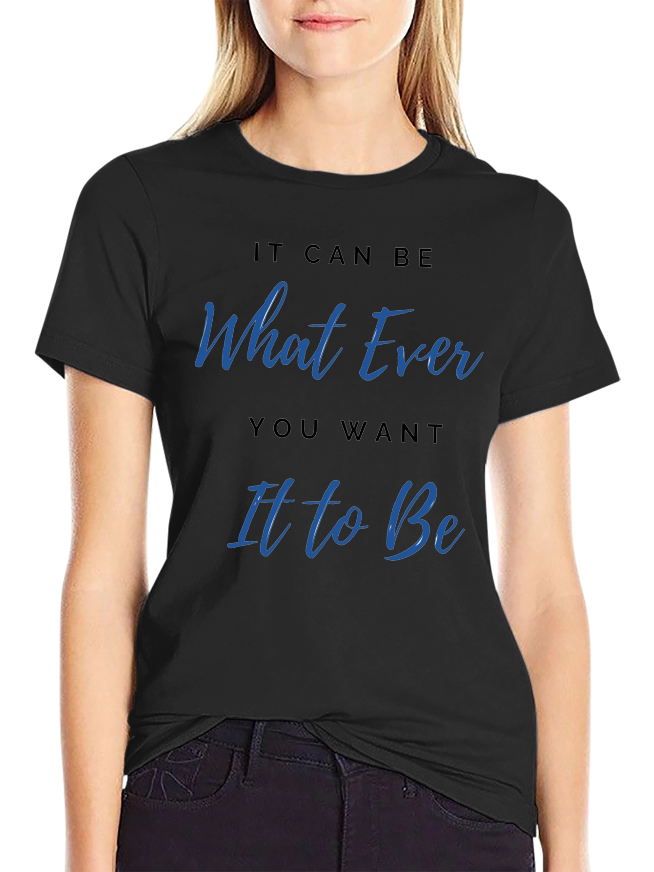 Whatever You Want Graphic Tee - Casual Black T-Shirt