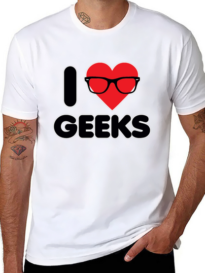 I Heart Geeks T-Shirt - Black Graphic Tee