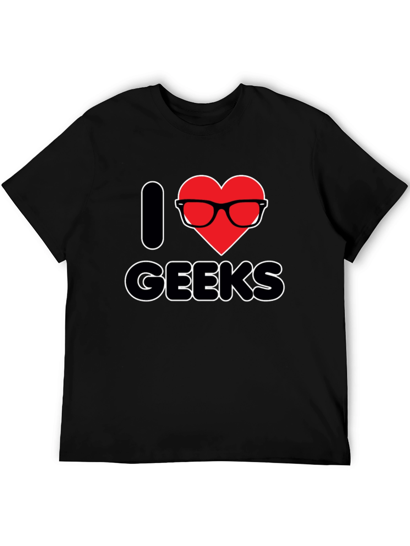I Heart Geeks T-Shirt - Black Graphic Tee
