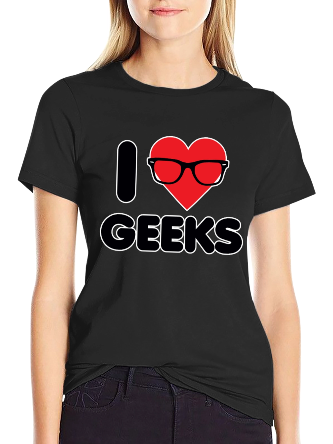 I Heart Geeks T-Shirt - Black Graphic Tee