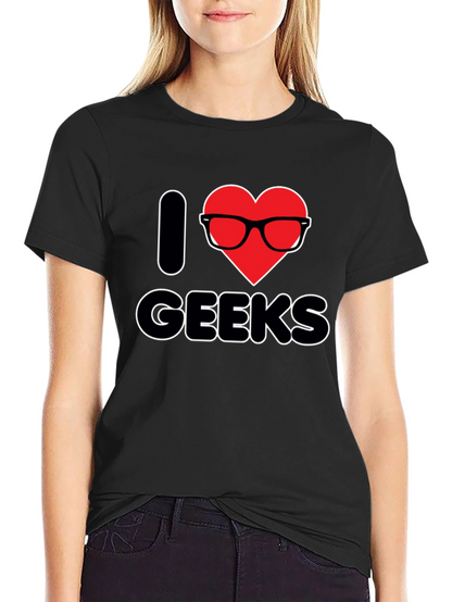 I Heart Geeks T-Shirt - Black Graphic Tee