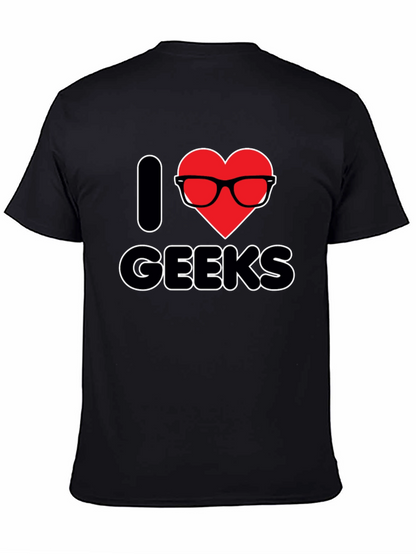 I Heart Geeks T-Shirt - Black Graphic Tee
