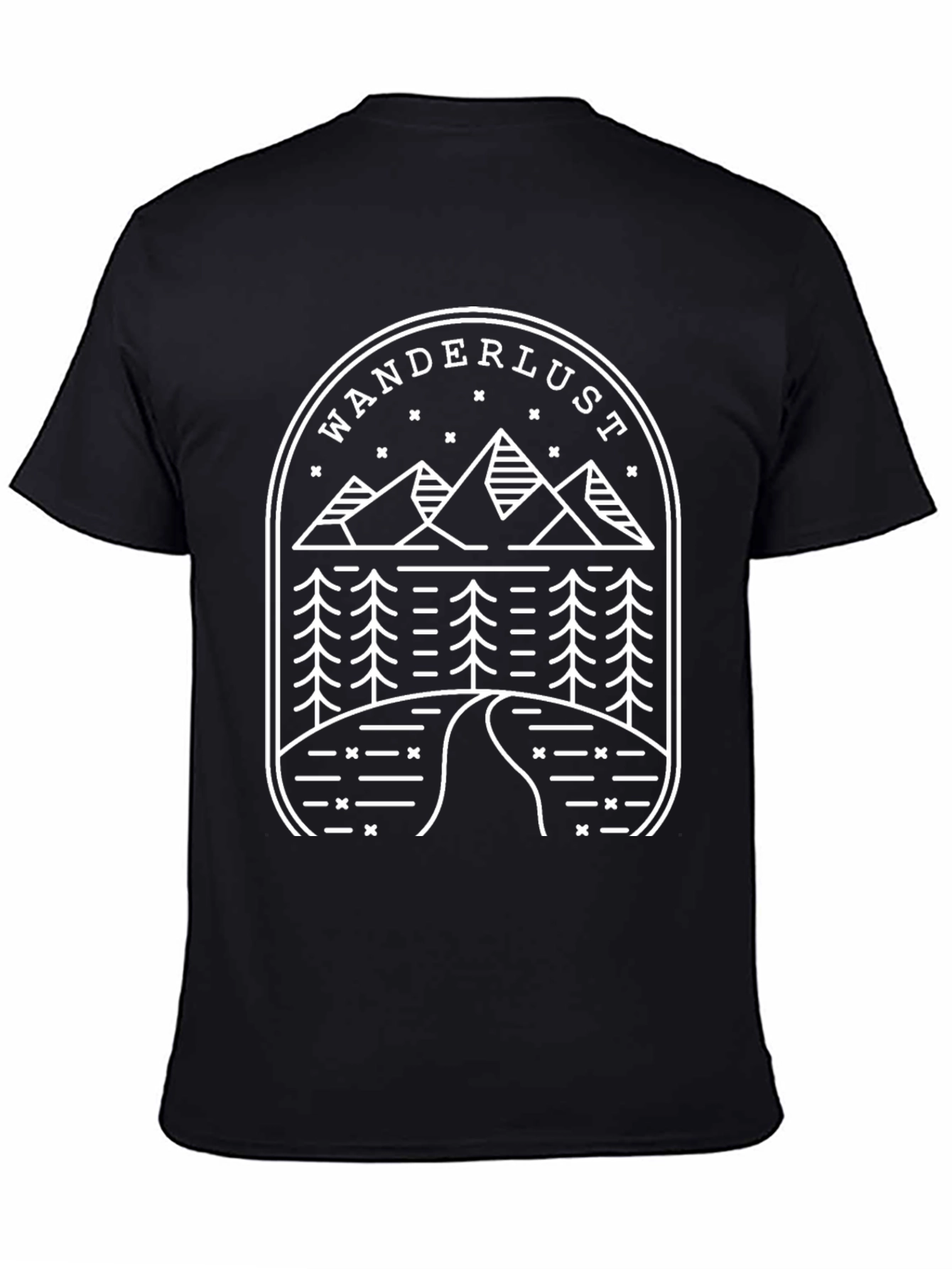 Wanderlust Mountain Graphic Tee - Black
