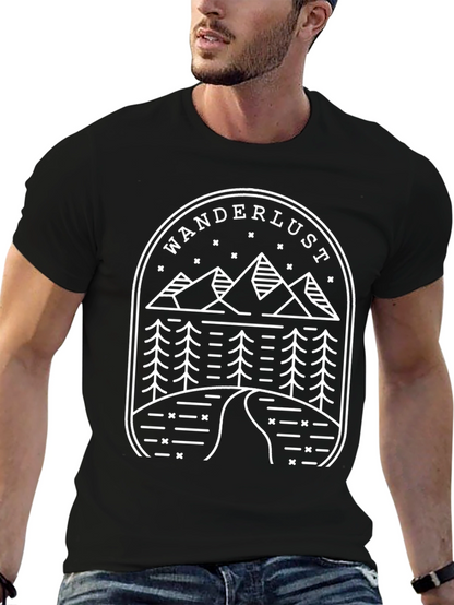 Wanderlust Mountain Graphic Tee - Black