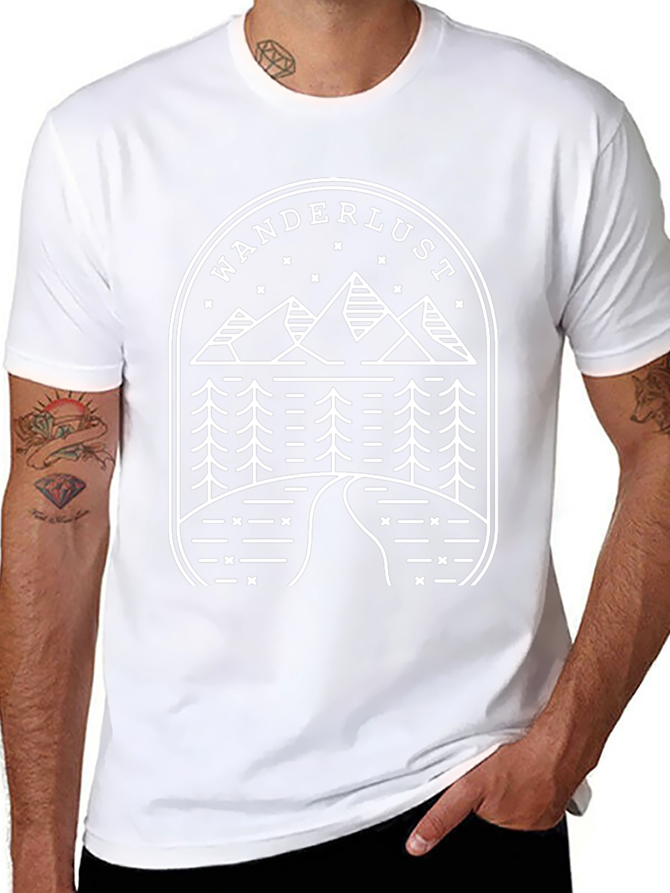 Wanderlust Mountain Graphic Tee - Black