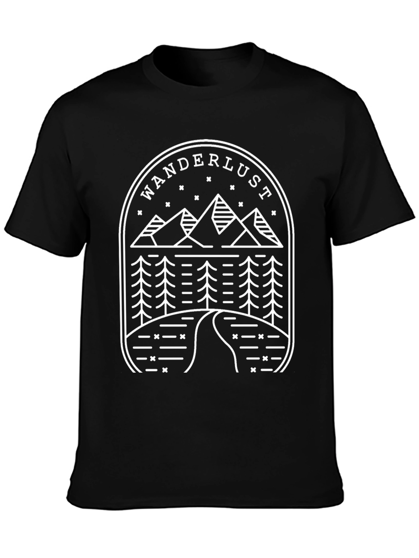 Wanderlust Mountain Graphic Tee - Black