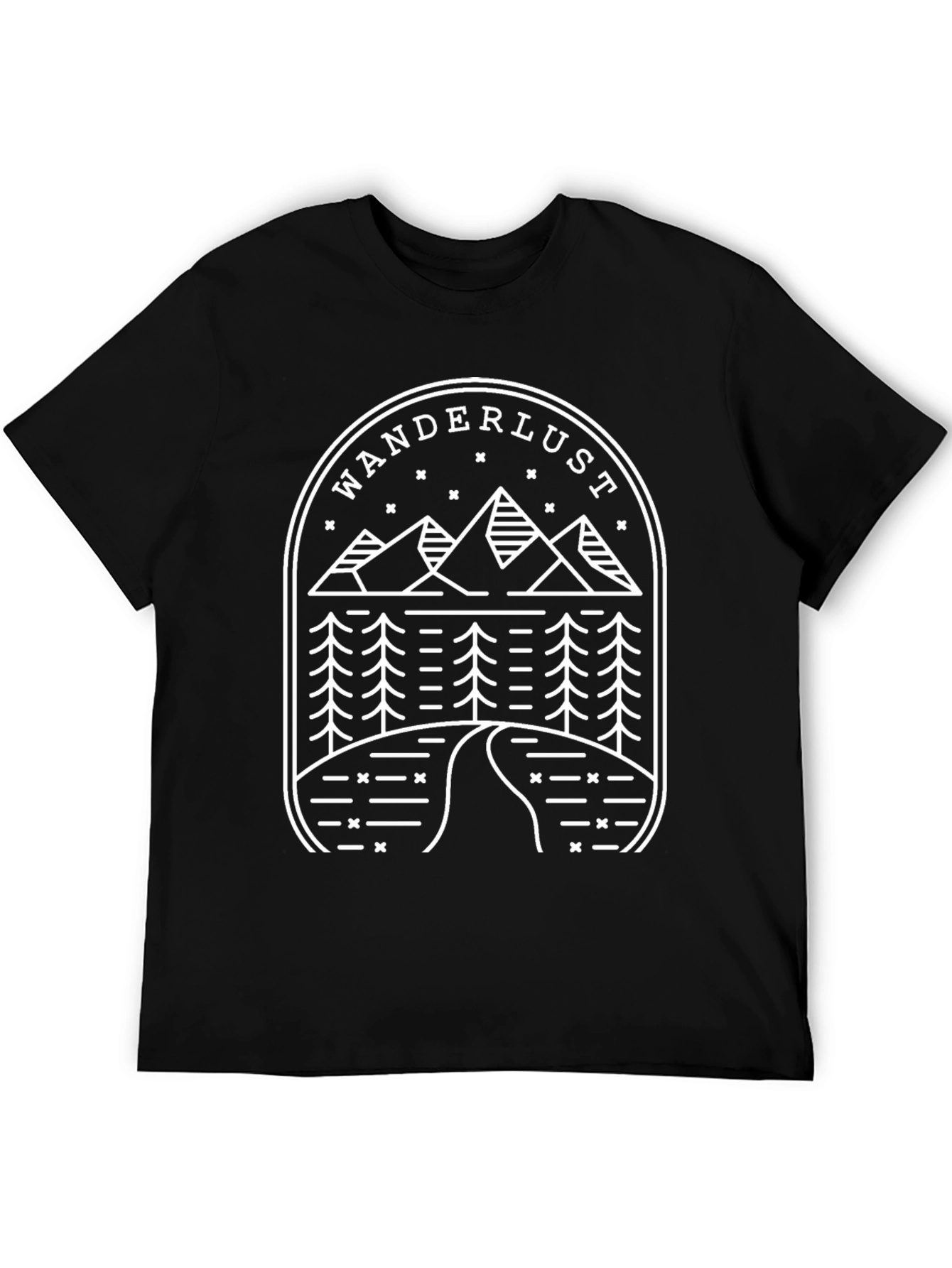 Wanderlust Mountain Graphic Tee - Black