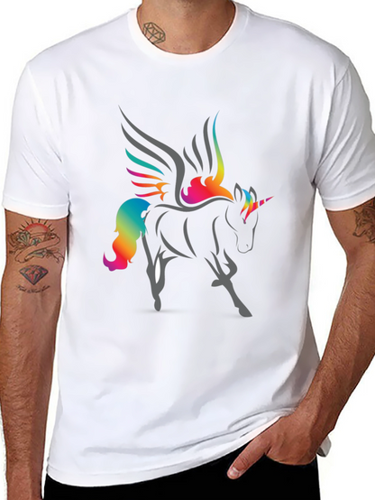 Rainbow Unicorn Graphic T-Shirt - Black