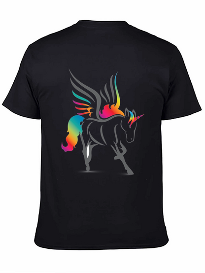 Rainbow Unicorn Graphic T-Shirt - Black