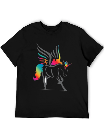 Rainbow Unicorn Graphic T-Shirt - Black